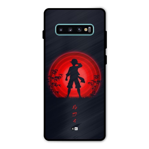 Dark Red Luffy Metal Back Case for Galaxy S10 Plus