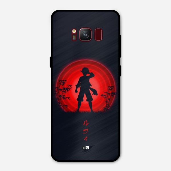 Dark Red Luffy Metal Back Case for Galaxy S8