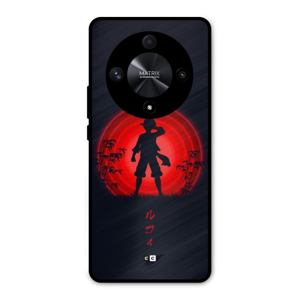 Dark Red Luffy Metal Back Case for Honor X9b