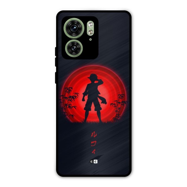 Dark Red Luffy Metal Back Case for Motorola Edge 40 5G