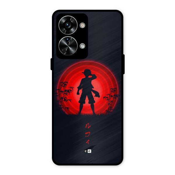 Dark Red Luffy Metal Back Case for OnePlus Nord 2T