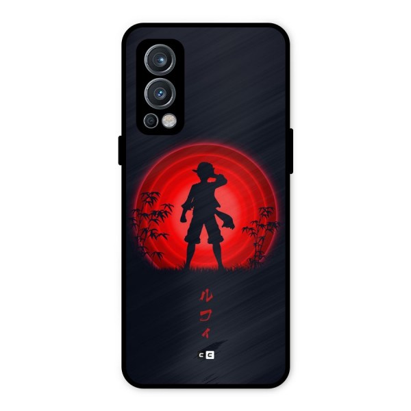 Dark Red Luffy Metal Back Case for OnePlus Nord 2 5G