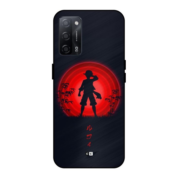 Dark Red Luffy Metal Back Case for Oppo A53s 5G