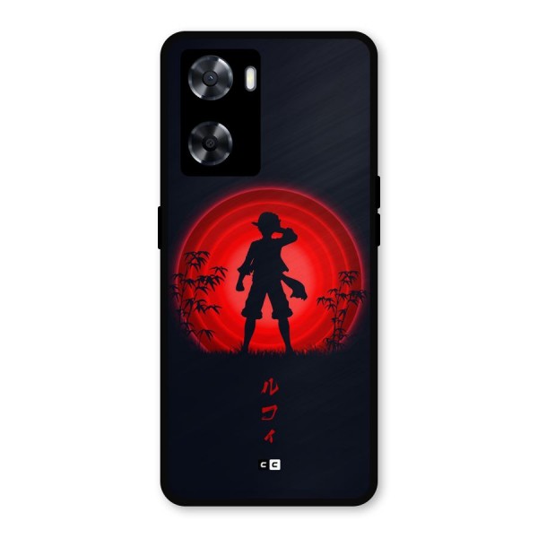 Dark Red Luffy Metal Back Case for Oppo A77
