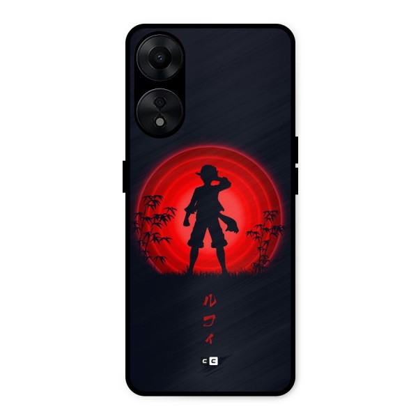 Dark Red Luffy Metal Back Case for Oppo A78 5G
