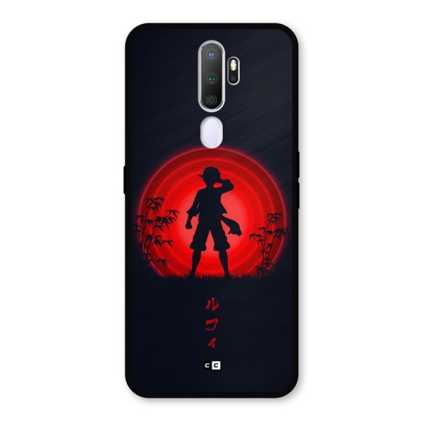 Dark Red Luffy Metal Back Case for Oppo A9 (2020)
