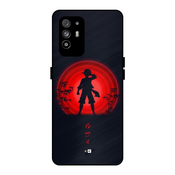 Dark Red Luffy Metal Back Case for Oppo F19 Pro Plus 5G