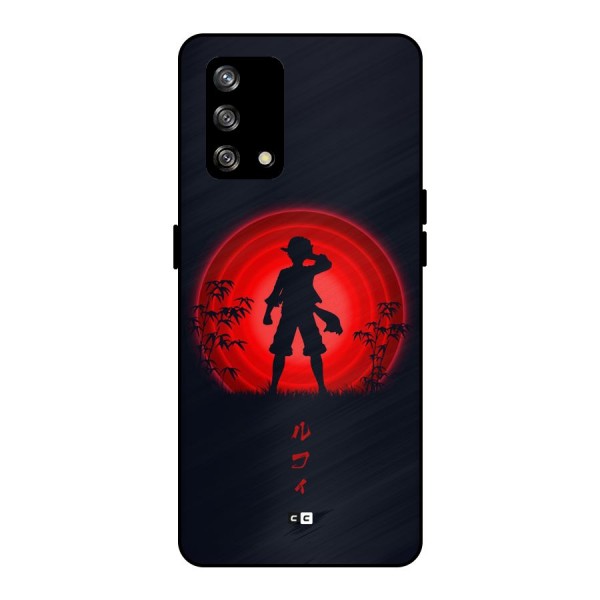 Dark Red Luffy Metal Back Case for Oppo F19s