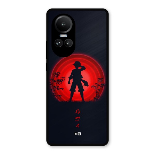 Dark Red Luffy Metal Back Case for Oppo Reno10