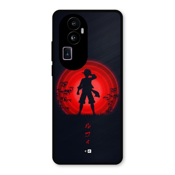 Dark Red Luffy Metal Back Case for Oppo Reno10 Pro Plus