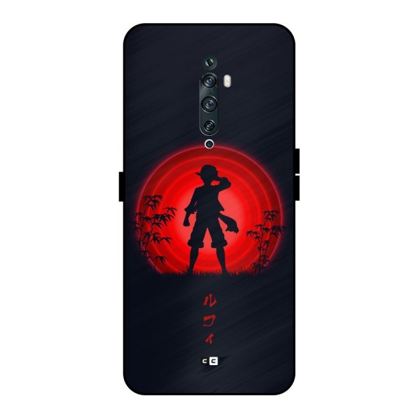 Dark Red Luffy Metal Back Case for Oppo Reno2 F