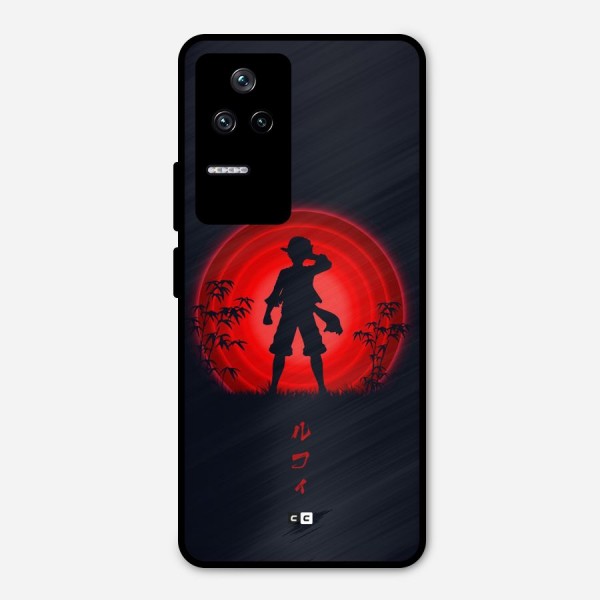 Dark Red Luffy Metal Back Case for Poco F4 5G