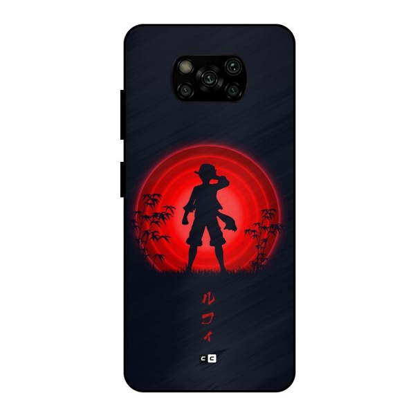 Dark Red Luffy Metal Back Case for Poco X3