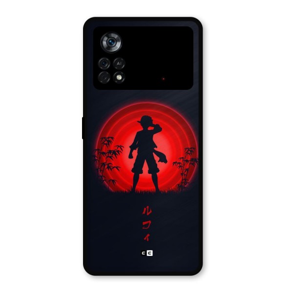 Dark Red Luffy Metal Back Case for Poco X4 Pro 5G