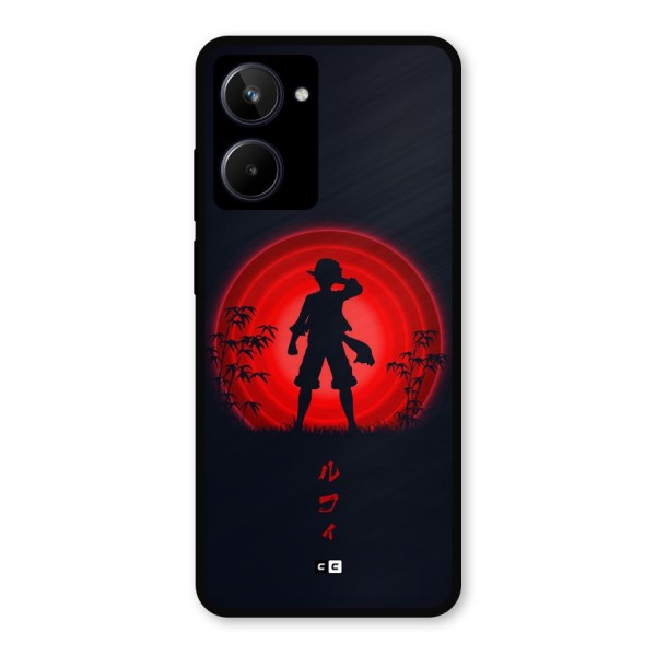 Dark Red Luffy Metal Back Case for Realme 10