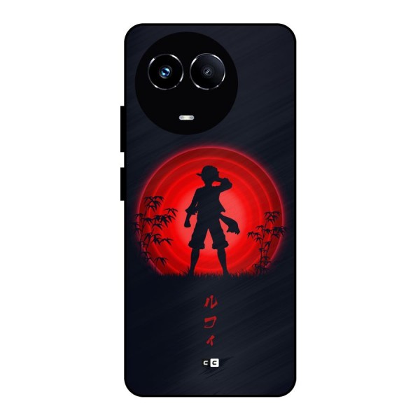 Dark Red Luffy Metal Back Case for Realme 11X