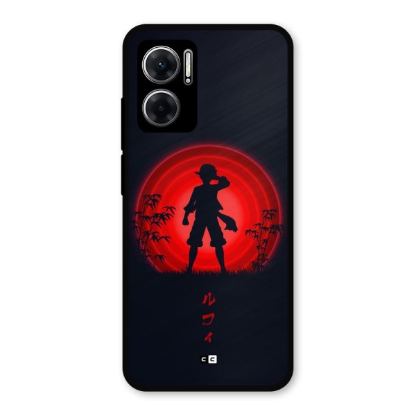 Dark Red Luffy Metal Back Case for Redmi 11 Prime 5G