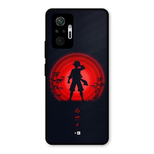 Dark Red Luffy Metal Back Case for Redmi Note 10 Pro Max