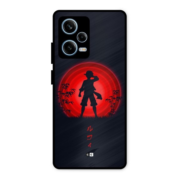 Dark Red Luffy Metal Back Case for Redmi Note 12 Pro
