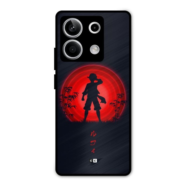 Dark Red Luffy Metal Back Case for Redmi Note 13 5G