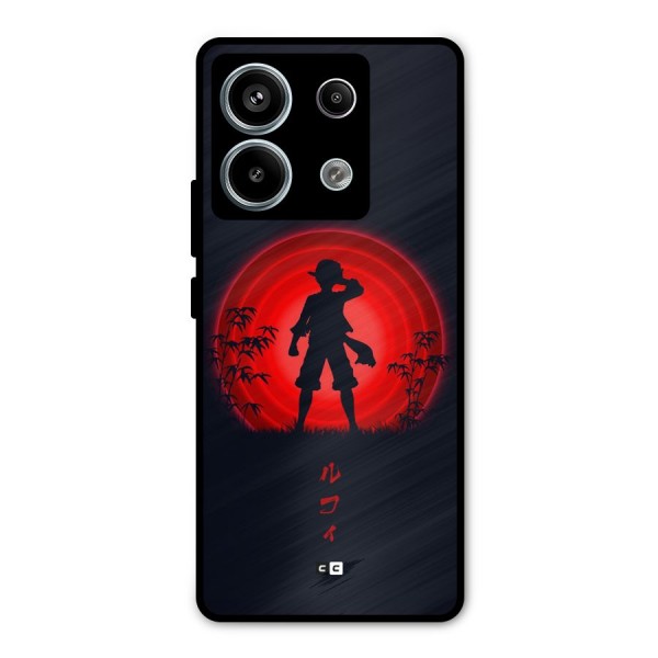 Dark Red Luffy Metal Back Case for Redmi Note 13 Pro 5G