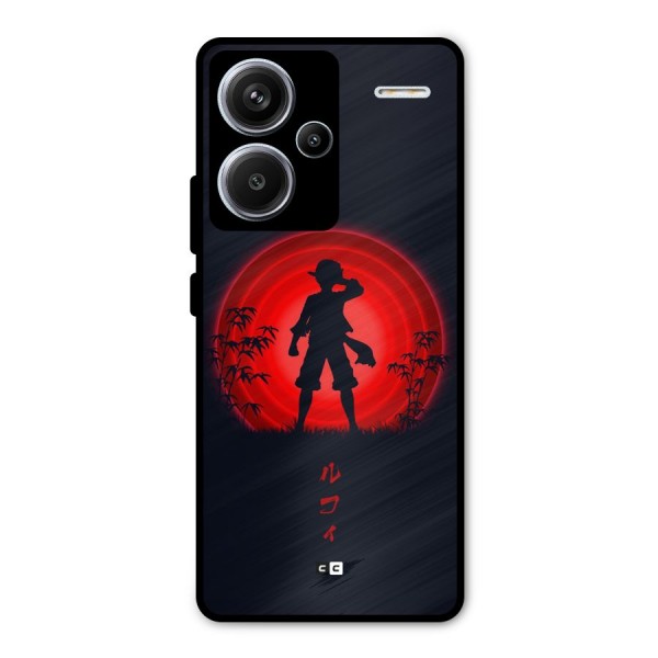 Dark Red Luffy Metal Back Case for Redmi Note 13 Pro Plus