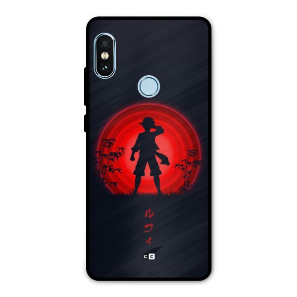 Dark Red Luffy Metal Back Case for Redmi Note 5 Pro