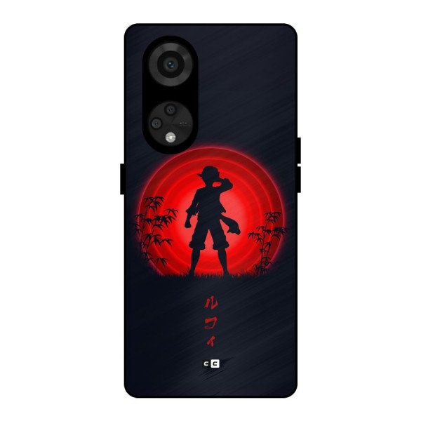 Dark Red Luffy Metal Back Case for Reno8 T 5G