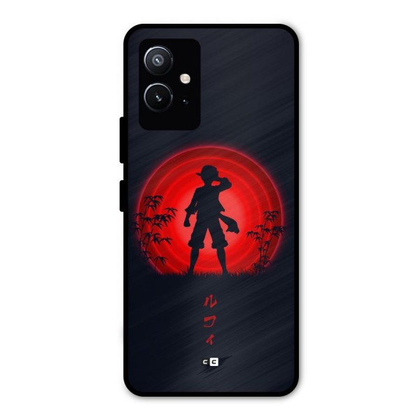 Dark Red Luffy Metal Back Case for Vivo T1 5G