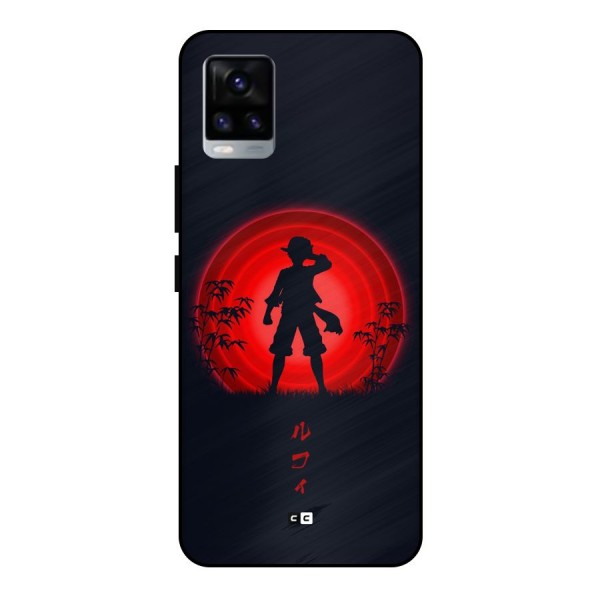 Dark Red Luffy Metal Back Case for Vivo V20