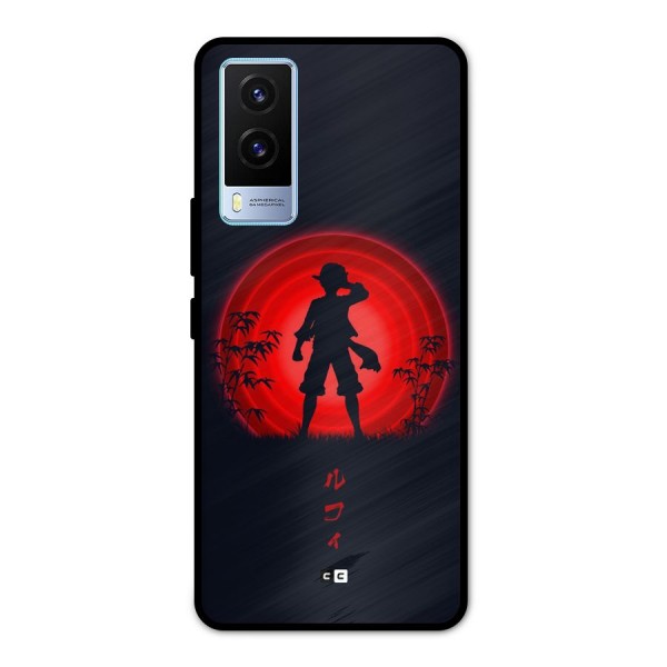 Dark Red Luffy Metal Back Case for Vivo V21e 5G