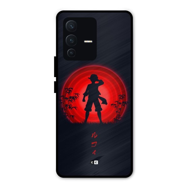 Dark Red Luffy Metal Back Case for Vivo V23 Pro