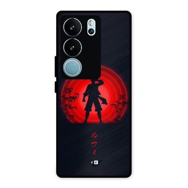 Dark Red Luffy Metal Back Case for Vivo V29