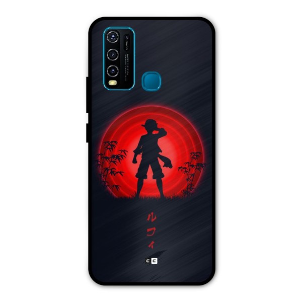 Dark Red Luffy Metal Back Case for Vivo Y30