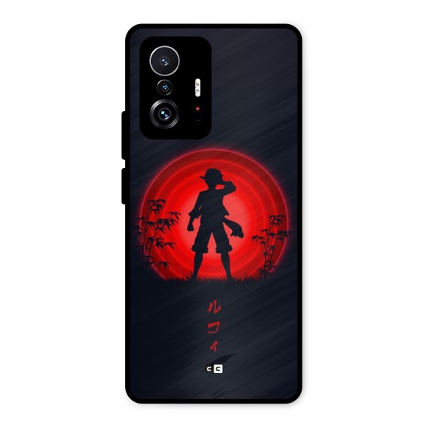 Dark Red Luffy Metal Back Case for Xiaomi 11T Pro