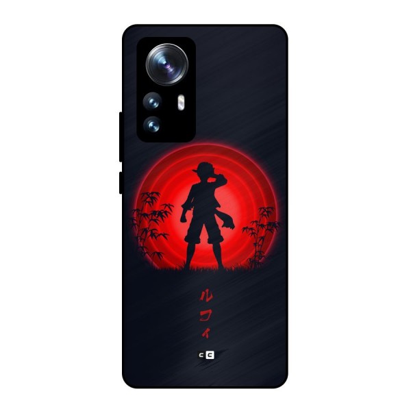 Dark Red Luffy Metal Back Case for Xiaomi 12 Pro