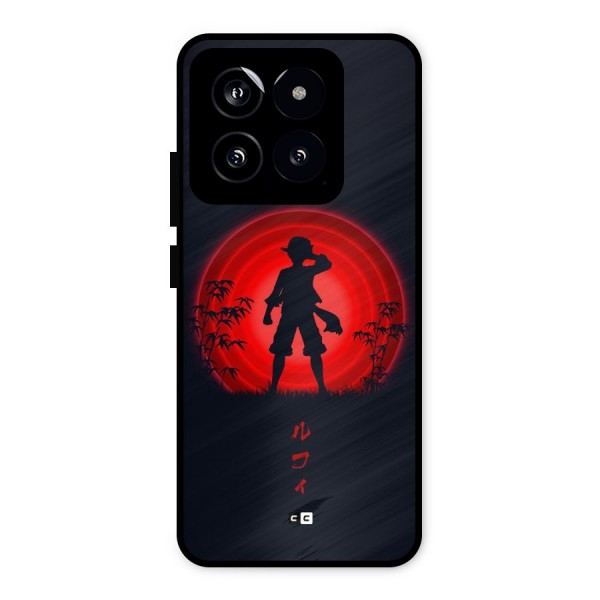 Dark Red Luffy Metal Back Case for Xiaomi 14