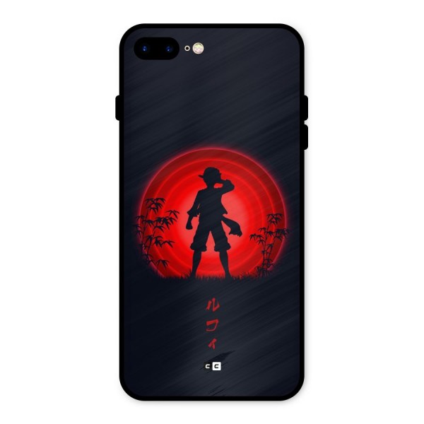 Dark Red Luffy Metal Back Case for iPhone 8 Plus