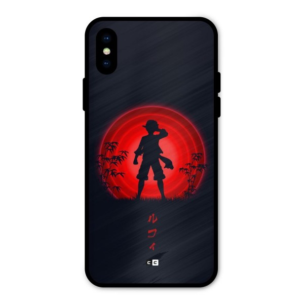 Dark Red Luffy Metal Back Case for iPhone X
