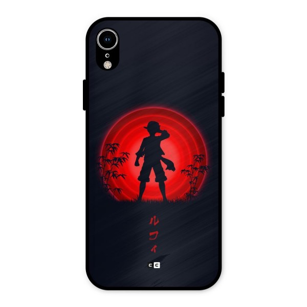Dark Red Luffy Metal Back Case for iPhone XR