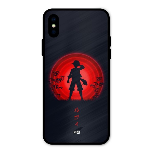 Dark Red Luffy Metal Back Case for iPhone XS