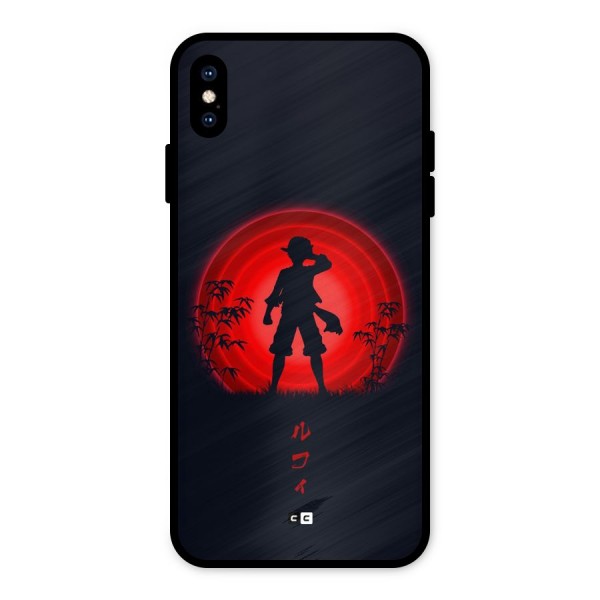 Dark Red Luffy Metal Back Case for iPhone XS Max