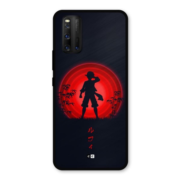 Dark Red Luffy Metal Back Case for iQOO 3