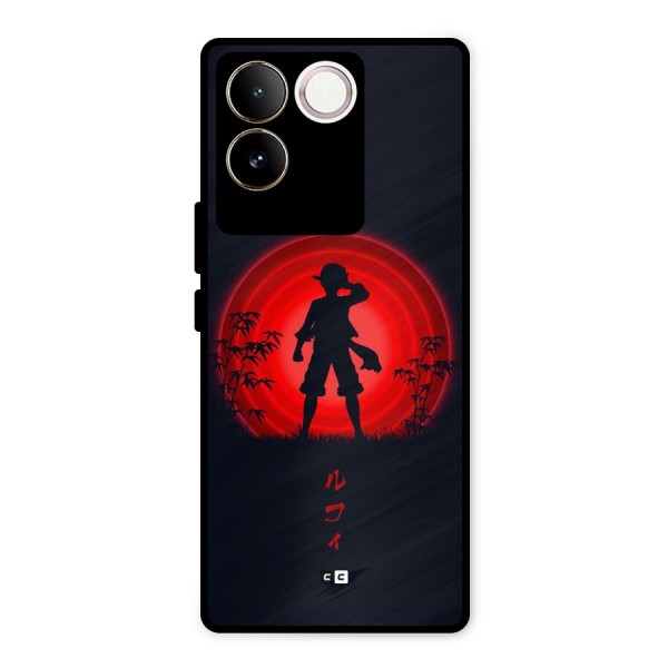 Dark Red Luffy Metal Back Case for iQOO Z7 Pro