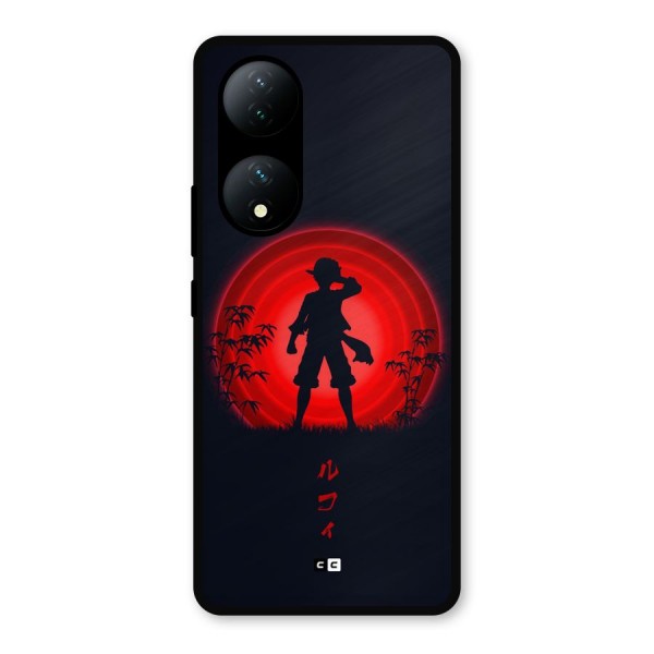 Dark Red Luffy Metal Back Case for iQOO Z7s