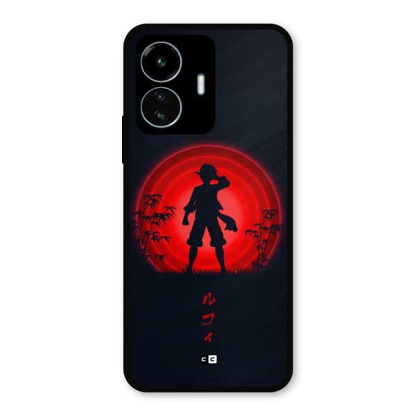 Dark Red Luffy Metal Back Case for vivo iQOO Z6 Lite 5G