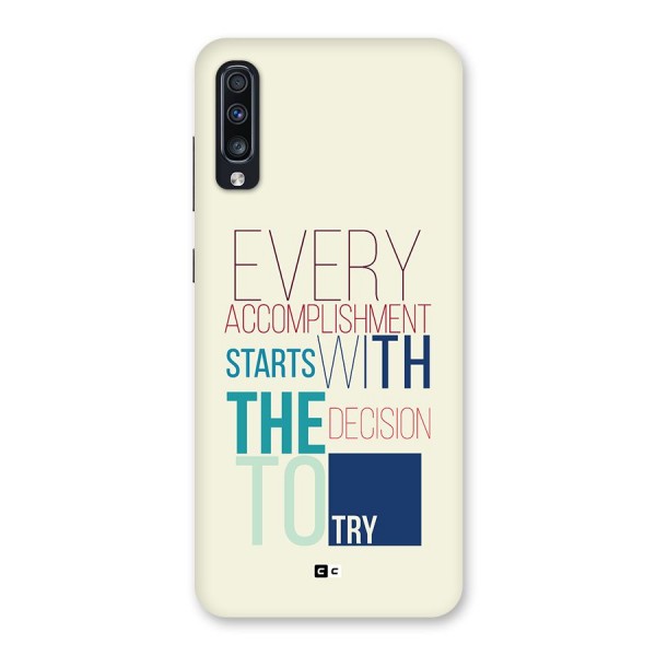 Decision To Try Back Case for Galaxy A70