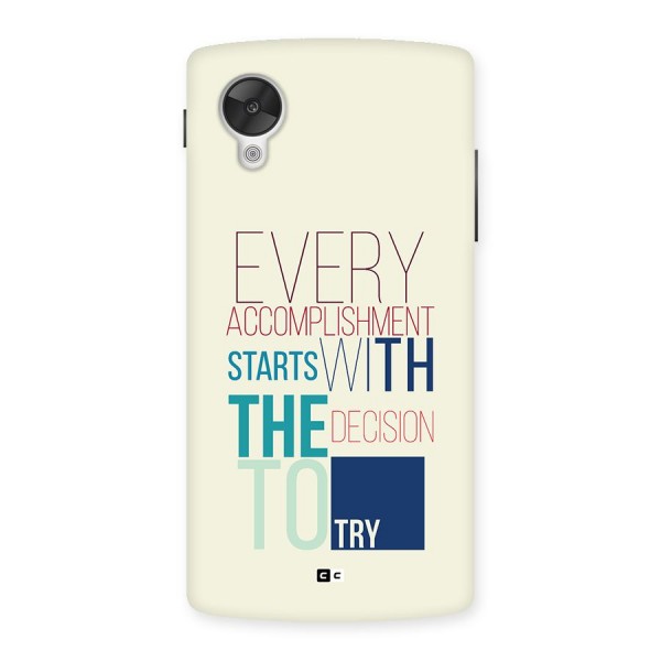 Decision To Try Back Case for Google Nexus 5