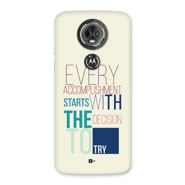 Decision To Try Back Case for Moto E5 Plus