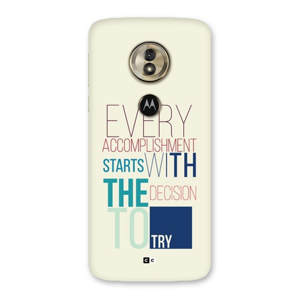 Decision To Try Back Case for Moto G6 Play